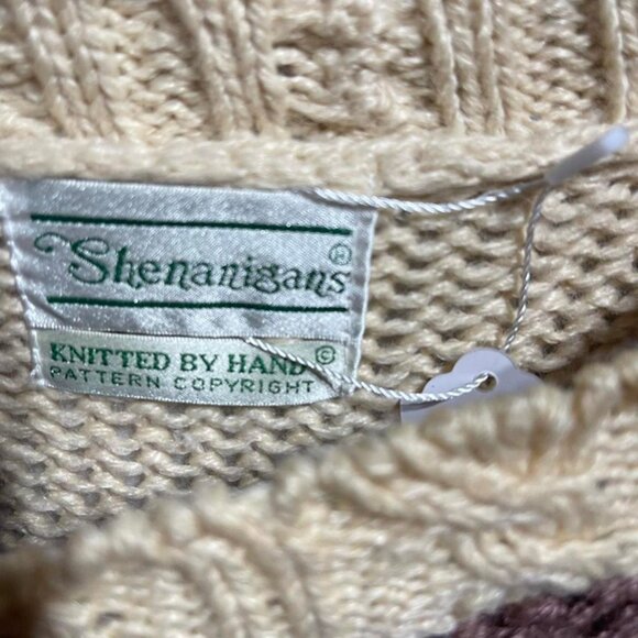 Shenanigans Vintage chunky knit boho wool sweater fits size L - Picture 4 of 6